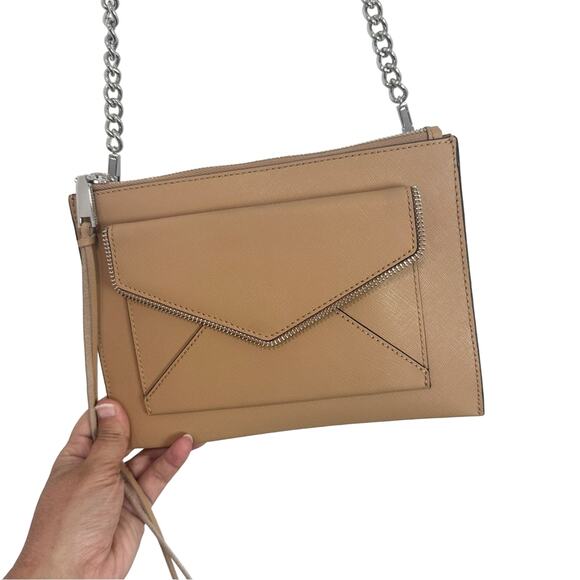 Rebecca Minkoff Leo Envelope Crossbody Bag Tan - Picture 5 of 6